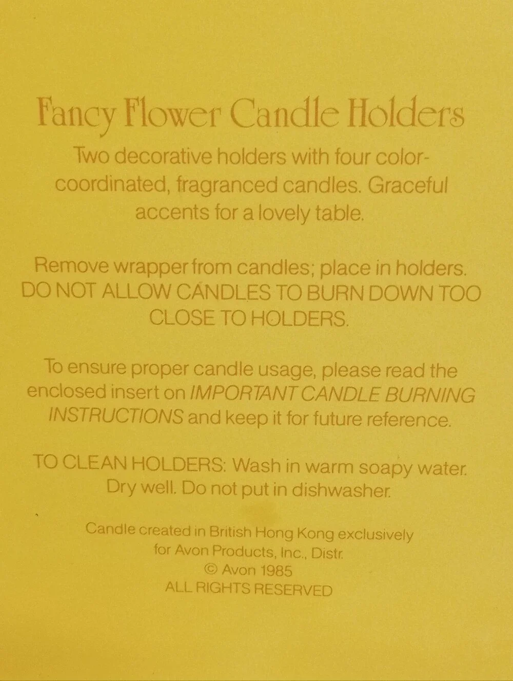 Vintage Avon Pink Fancy Flower Candle Holders & Scented Candles NEW 1985